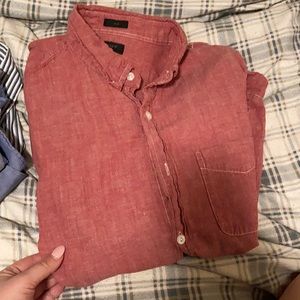 J crew coral button down